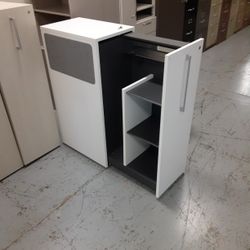 Locking White Storage Cabinet w/ Keys