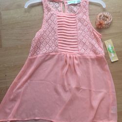 Peach Blouse & Bracelets