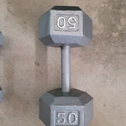 Hex Dumbbell ONLY ONE 50Lb for $30 Firm (Walnut 91789)