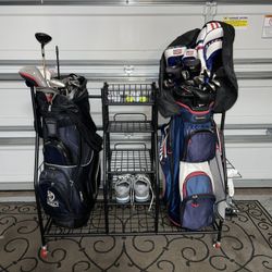 Golf Bag Storage Organizer for Garage Organization, Golf Bag Stand for Golf Bag Accessories, Spacious Golf Rack for Golf Clubs & Golf Essentials