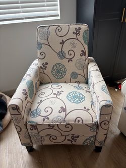 Floral Upholstered Accent Armchair