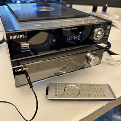 Philips MCM704D Silver Micro Hifi Stereo System CD USB AM FM TESTED WORKS