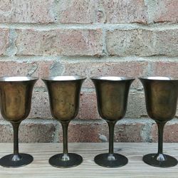 Vintage Brass Water Goblets 