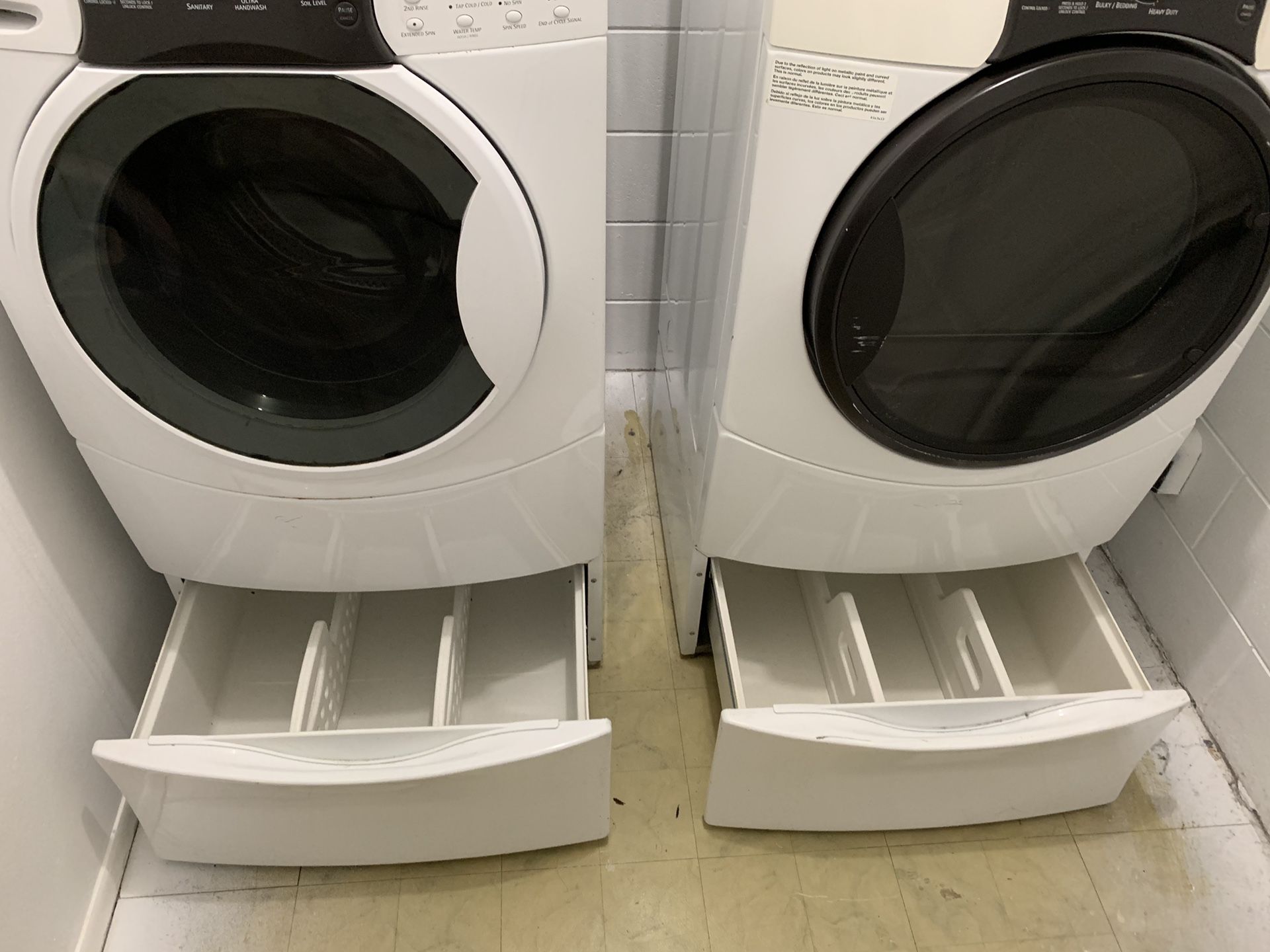 Kenmore Elite Front Load Washer and Smart Heat Front Load Dryer for