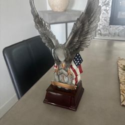 Eagle and American FlagAward . Patriotic silver Eagle trophy . 11 “ tall $40