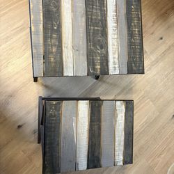 Pair of Metal framed accent tables