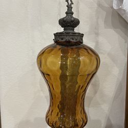 Vintage Amber Hanging Lamp