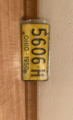 Vintage Car License Plate 1950