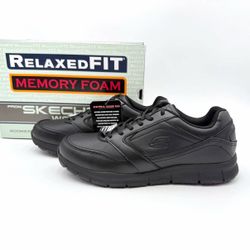 Men's Skechers Slip Resistant Nampa Memory Foam Lace Up Work Shoes - Black - Size 8.5, 9, 10 ,11