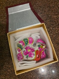 Hand-Painted Chinese Zodiac Folk Art Clay Rooster Figurine