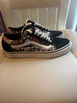 Vans Old Skool black sneakers with floral print