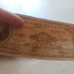 Villete De 100 Pesos Mexicano