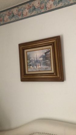 Vintage adams Paris scene oil painting