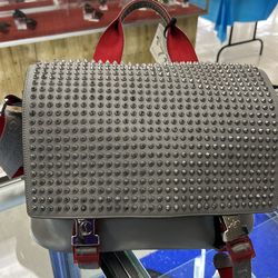 Christian Louboutin gray carry bag