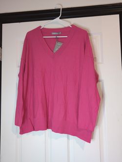 Medium NWT Hannah Rose Cotton/Cashmere pink sweater