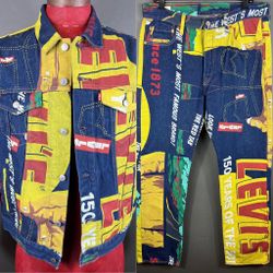 Levi's 501 150th Anniversary Banner Matching Trucker Jacket & Jeans (100% Authentic) Levis RARE