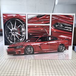 Dodge poster muscle car truck artwork classic lowrider race car