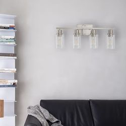 4-Light Bathroom Light Fixtures Brushed Nickel