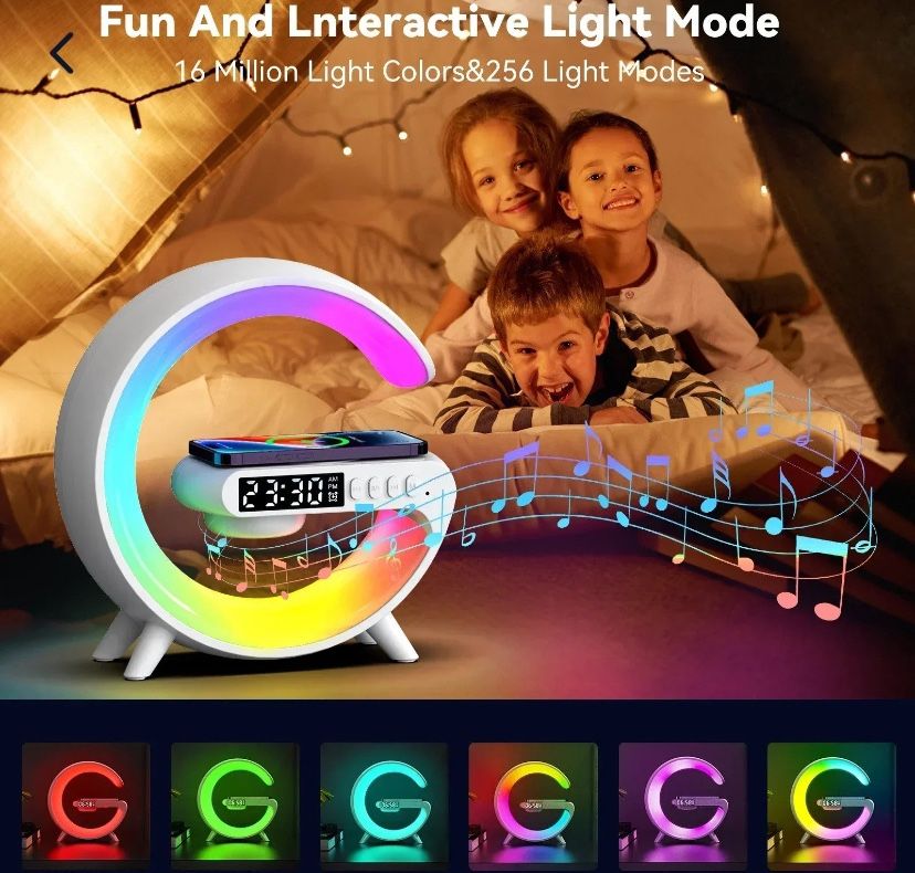 G Atmosphere Light Wireless Charger Speacker Clock 