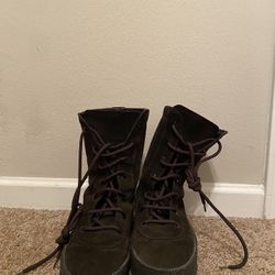 Yeezy Season 2 Brown Oil Thick Suede Crepe Boots