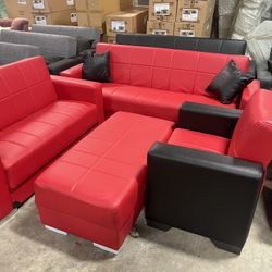 New Living Room Sofa Set Sleeper 3pc  With Ottoman 