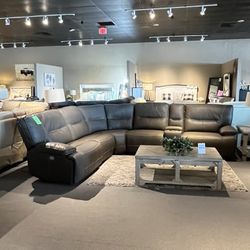 Grey 6pc Power Reclining Sectional Couch