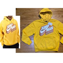 JORDAN Jumpman Core Fleece Pullover Hoodie sz M NEW! Yellow Retro NBA New!