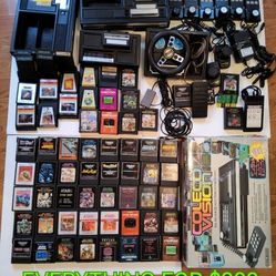 3 Coleco Vision Game Councils 64 Games and add-ons $300