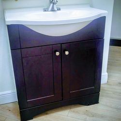 Single Cherry Wood Vanity