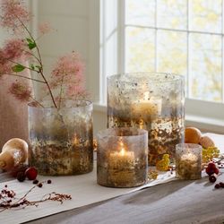 Sona Glass Hurricane Candle Holder Set