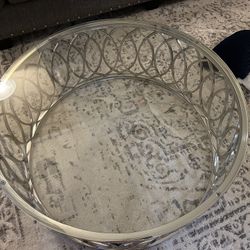 Glass Silver Coffee Table 