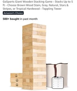 GoSports Giant Wooden Stacking Tower Game