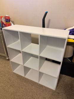 White 9-Cube Storage Organizer Shelf