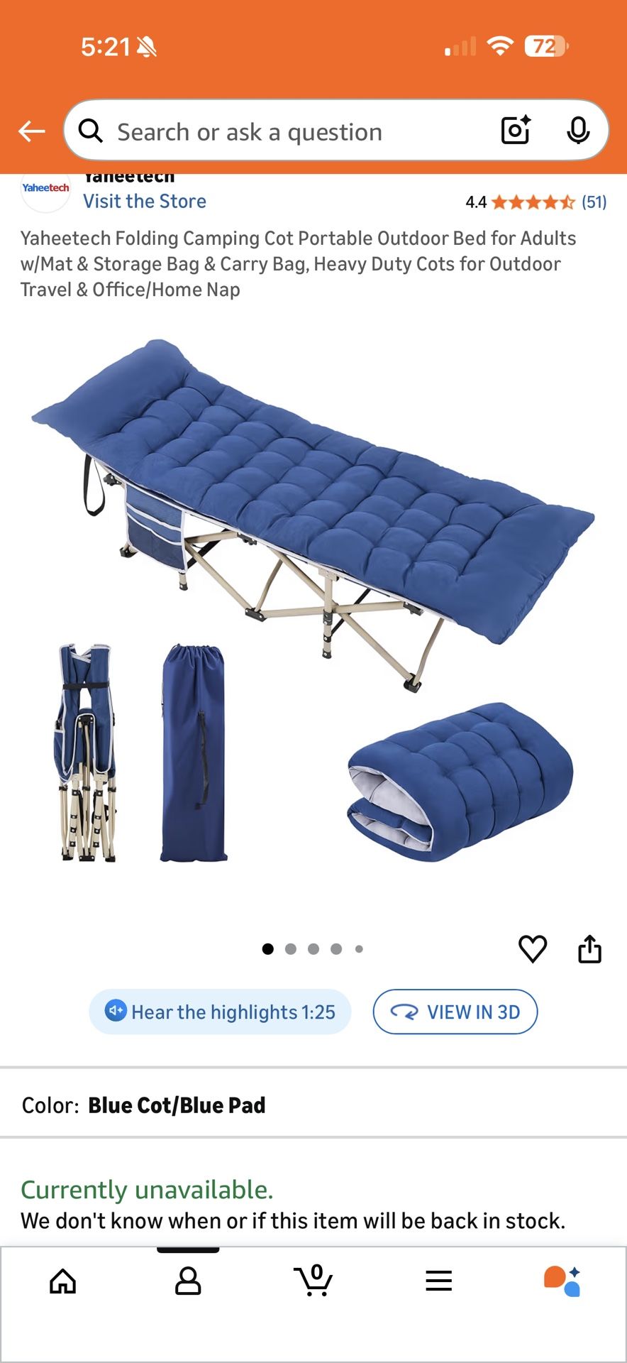 Camping Cot Never Been Used!!!