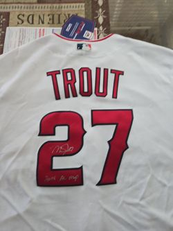 Mike Trout signed 2014 map jersey