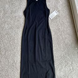 All Aligned Ribbed Midi Dress ,  Black , Size 6