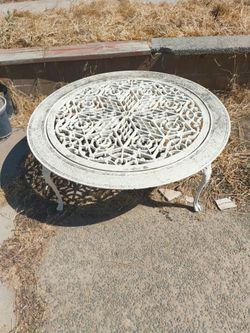 White Cast Iron Table