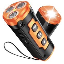  1-Touch Anti Barking Device for Dogs with 3 Sonic Heads, 50ft Range, Rechargeable & Safe Dog Training Tool with Flashlight
