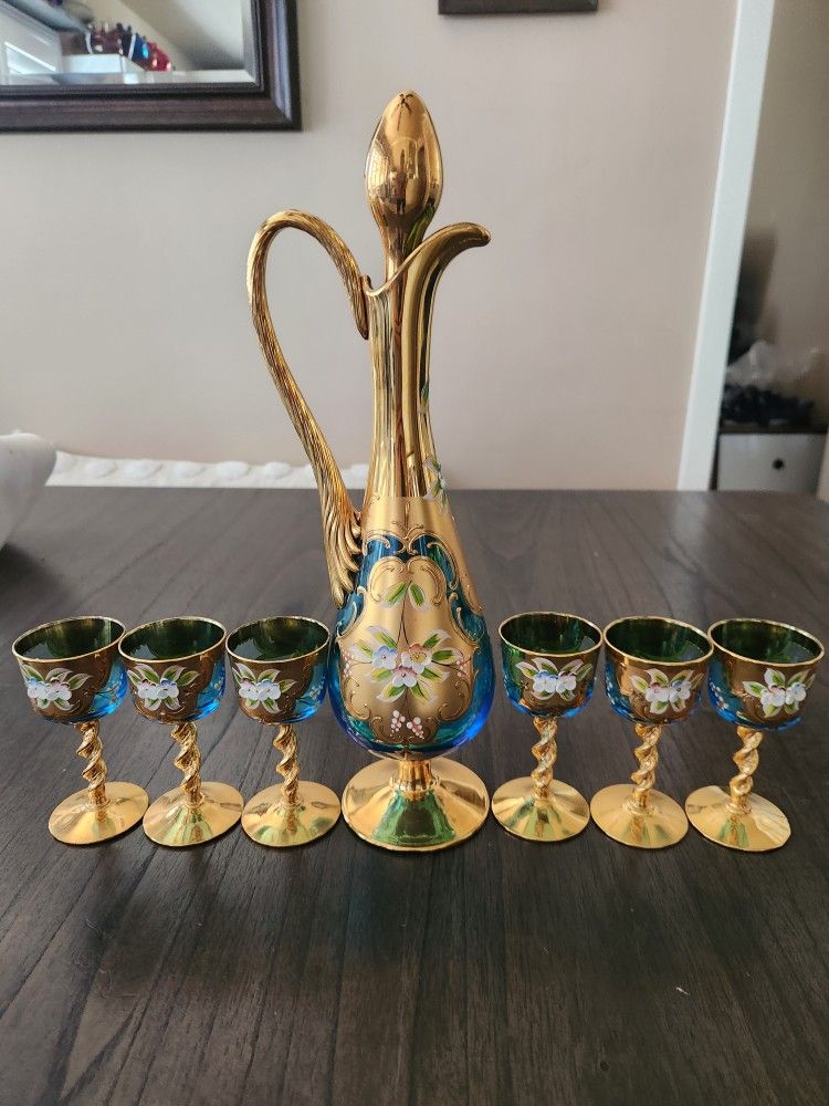 Vintage Murano-Style Decanter Set