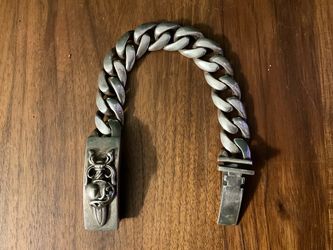 Chrome Hearts Dagger ID Classic Link Bracelet Sterling Silver 9.5"