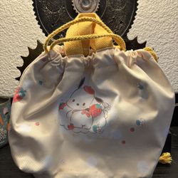 Sanrio Pochacco strawberry drawstring insulated lunch bag