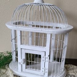 Vintage Refinished Birdcage Decor