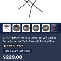 Craftsman 10inch Table Saw