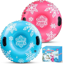 ZMLM Snow Tube for Sledding -2 Pack 36" Inflatable Snow Sled for Kids and Adults