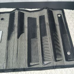 BaBylissPRO Professional carbon/plastic Hair comb set Black Mesh Folding Case