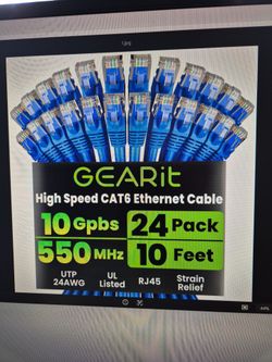 New 24 pack of Cat 6 ethernet patch cables