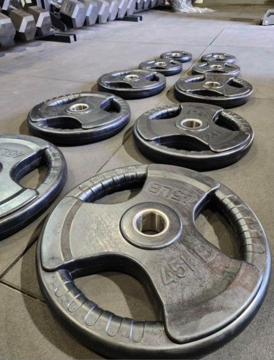 Olympic Rubber-Coated Weight Plate Set,  New in Box 