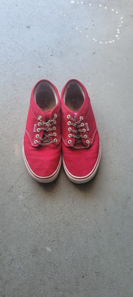 VANS RED SHOES Sz 11 Kids