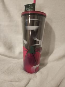 Starbucks Hollogram Pink Pumpkin Tumbler 