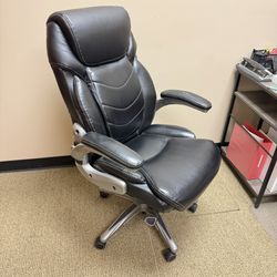   Office Chair  Black Leather Adjustable 